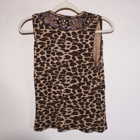 Y2K Votrenom Cheetah Print Tanktop With Gems And Embroidery Size M - Picture 2 of 5